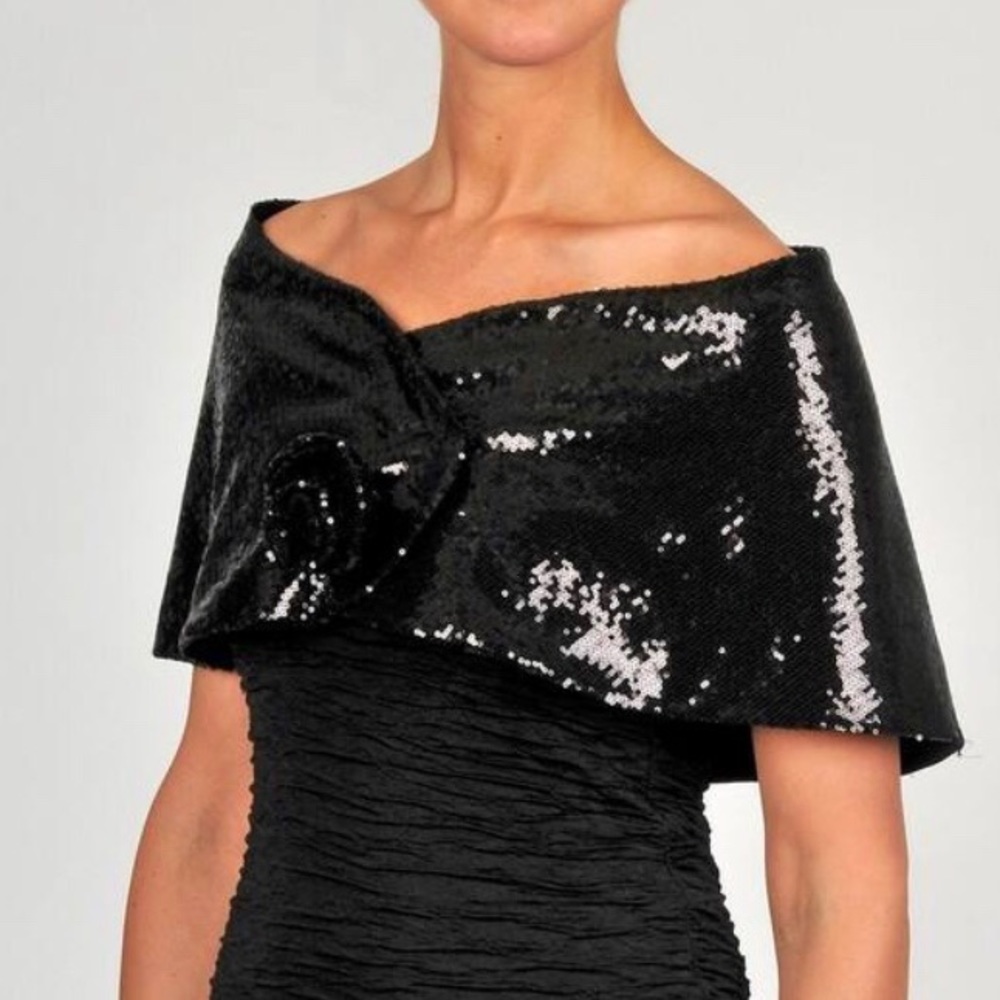 🎈1 day sale😍Ilana women’s black sequin wrapShawl
